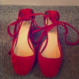 J.Crew Red Tie Pump
